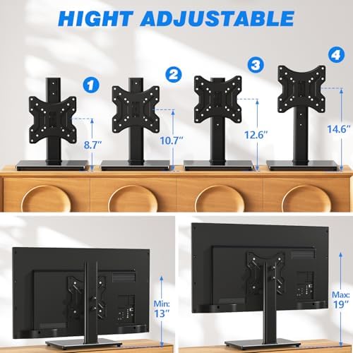 Rfiver Universal Swivel Tabletop TV Stand for Flat Screens 23-43 Inch - Image 4