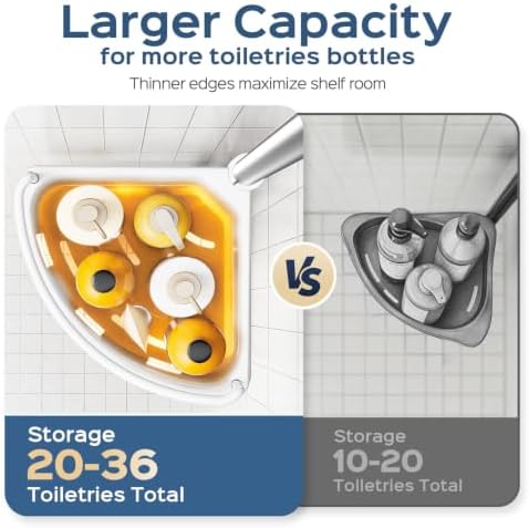 HAMITOR Corner Shower Caddy Tension Pole: Adjustable Stainless Steel Shower Organizer with 4 Tier Shelf for Bathroom Bathtub Tub Shampoo - Floor Standing Rack Bath Storage Holder with Rust Proof Rods - Image 2
