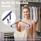 HOUSE DAY Blue Plastic Hangers 60 Pack, Slim Space-Saving Clothes Hangers - Image 4