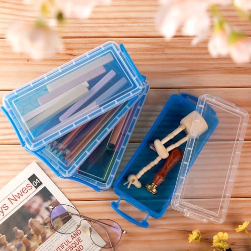 Gueevin 24 Pcs Pencil Box Clear Plastic Pencil Case, Cute Blue - Image 4