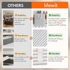Lifewit 100L Large Laundry Baskets, Laundry Hampers Bags, 2 Pack, Grey&Blue - Image 3
