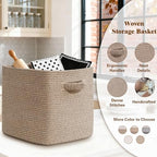 15×13 Inch Storage Cubes, 3 Pack Cube Storage Bins for Organizing, Cotton Rope Woven Baskets for Shelves, Bathroom, Kids Room, Closets, Baby Nursery - Image 3