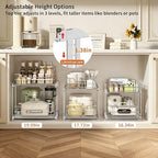 EZKAZA Pull Out Cabinet Organizer for Kitchen Utensil 14.5" W x 21" D, 2-Tier Cabinet Pullout Shelves and Drawer Organizer Slide Out Pantry Storage Basket, Bottom Basket 13.2" W x 20.4" D x 4.7" H - Image 5