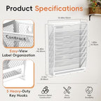 8-Tier Wall File Organizer with Hook, Hanging File Organizer White - Image 2