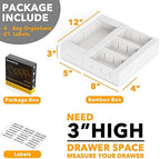 SpaceAid Bag Storage Organizer for Kitchen Drawer, Bamboo Organizer, Compatible with Gallon, Quart, Sandwich and Snack Variety Size Bag (4 Pack), White - Image 3