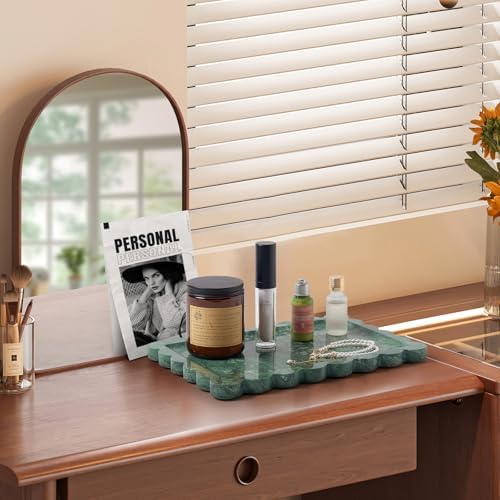 Scalloped Natural Marble Tray - Decorative Stone Tray for Bathroom & Vanity - Image 6