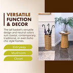 KOUBOO La Jolla Rattan Umbrella Stand, Handmade, Honey Brown, Umbrella Holder, Sturdy, Walking Sticks, Canes, Entryway, Mudroom, Office, Dip Tray, Home Decor - Image 3