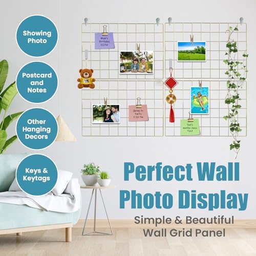 CIKLCIX Wire Wall Grid Panel Set of 4, Photo Display Board & Memo Board - Image 3