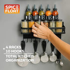 Houseify Spice Float Magnetic Spice Racks, Set of 4, Black - Image 3