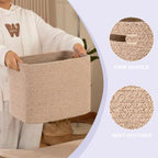 OIAHOMY 2 PACK Tall Storage baskets 30L Collapsible Storage Bins Pure Brown - Image 3