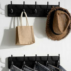 SKOLOO Rustic Coat Rack Wall Mount, 5 Hooks, 17 Inch, Solid Wood, Black - Image 4