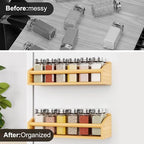 Mystozer 2 Pack Magnetic Spick Rack for Refrigerator, Bamboo Wood - Image 4