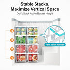 iSPECLE Freezer Organizer Bins - Small Storage Baskets for 7 Cu.Ft, 4 Pack - Image 6