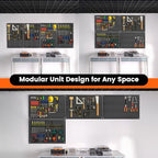 ENJOYWOOD Metal Pegboard 4 PCS 24"×16" Wall Organizer Kit Storage Panels - Image 6