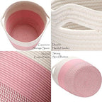 Sea Team Large Woven Cotton Rope Laundry Basket with Handles, 20 x 14 in - Image 4