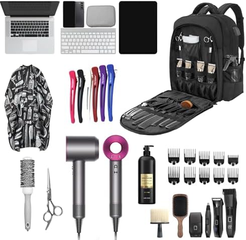 Barber Supplies Bag, Portable Backpack for men, Travel Clipper Tool Bookbag - Image 5