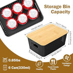 Stackable Storage Baskets: 8 Pack Plastic Baskets Bins, Black - Image 2