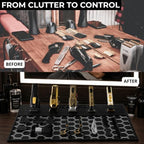 Magnetic Barber Mat, Extra Large 24" x 14" Professional Barber Station Organizer, Hex Grip Non Slip Rubber Mat with 5 Built-In Magnets for Clippers, Trimmers, Shears & Hair Stylist Tools - Image 2