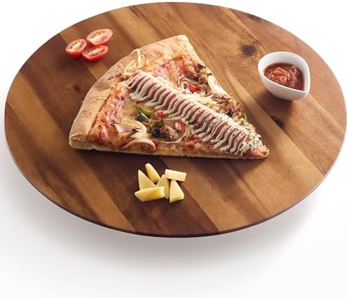 TIDITA 16" Wooden Lazy Susan Organizer for Tabletop 360° Rotation, No Rim by TIDITA