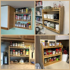 3 Tier Bamboo Spice Rack Wall Mount or Countertop,Spice Organizer - Image 6