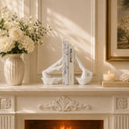 White Legs Sculpture Bookends for Shelves, Modern Book Ends Decorative - Image 5