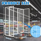 Grid Wall Panels with Wheels, 4 x 5.5Ft Gridwall Panel Display Stand, Sturdy Art Display Panels, Grid Display Stand, White - Image 3