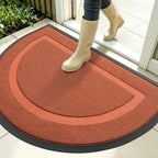 OLANLY Half Circle Front Door Mat Outside 35x23 All-Season Rubber Doormat by OLANLY