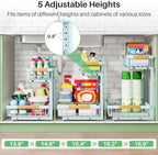 Kitstorack Under Sink Organizer, 2 Tier Under the Sink Storage, Slide out Pull out Cabinet Organizer Shelf, Metal Sliding Drawer for Kitchen Bathroom Pantry Closet Organization Rack, Blue, 1 Pack - Image 4
