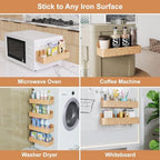 Mystozer Magnetic Spice Rack for Refrigerator Woodgrain, 4 Pack - Image 6