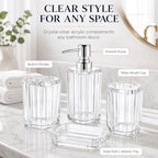 LGURT 4-Pc Clear Bath Access Set — Crystal Acrylic Dispenser, Dish & Holder - Image 6
