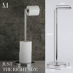 Marmolux Acc - Free Standing Toilet Paper Holder Stand with Storage for 4 Rolls of Toilet Tissue for Bathroom, Stainless Steel Bathroom Organizer - Toilet Paper Storage - Polished Chrome 1pc - Image 2