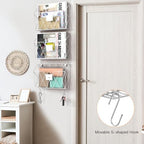 YBING Wall File Organizer 6 Pack Mesh Wire Hanging File Holder, White - Image 3