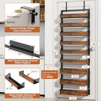 Over the Door Pantry Organizer: Pantry Organization and Storage with Hanging Basket - 9-Tier Metal Spice Rack Adjustable Shelves for Kitchen Bedroom Bathroom & Laundry Room Black - Image 6