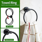 10pcs Matte Black Retractable Bathroom Hardware Set, - Image 3
