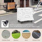 VECELO Foldable Shopping Cart with Wheels, Collapsible Rolling Crate for Groceries, Folding Storage Box with Handle, Three Modes of Use, Ideal for Teacher, Trip, Outdoors, Etc., 16GAL, White - Image 7