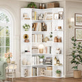 FOTOSOK 72" Tall Corner Bookshelf, 6-Tier Bookshelf and Bookcase, White by FOTOSOK