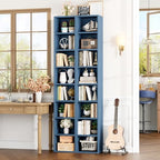 FOTOSOK 2 Pcs 71'' Tall Narrow Bookshelf, 8-Tier Media Tower Rack Set of 2 - Image 6