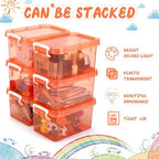 Wenqik 6 Pack Colorful Plastic Storage Bins with Lids, Orange - Image 4