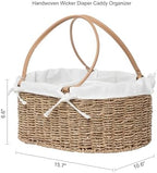 Seagrass Wicker Diaper Caddy,Woven Baby Organizer for Nursery - Image 6