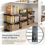 BLULEE Expandable Cabinet Organizer, Adjustable Storage Shelf Black - Image 2