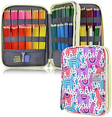 YOUSHARES 192 Slots Colored Pencil Case, Large Capacity Pencil Holder Pen Organizer Bag with Zipper for Prismacolor Watercolor Coloring Pencils, Gel Pens for Student & Artist (Color Alpaca) - Image 6