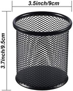 Idika Metal Mesh Pencil Holder Round Pen Cups for Desk Organizer, Classroom & Office Supplies, Makeup Brush Holder - Image 4