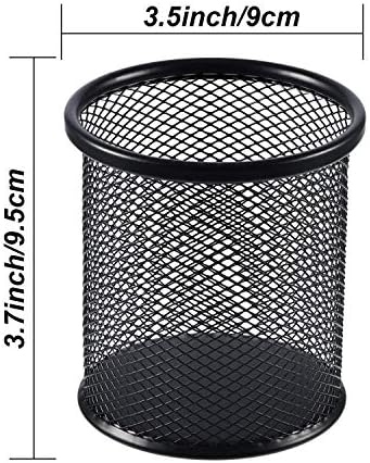 Idika Metal Mesh Pencil Holder Round Pen Cups for Desk Organizer, Classroom & Office Supplies, Makeup Brush Holder - Image 4