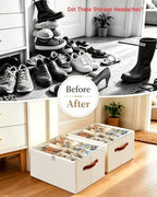 Shoe Organizer, Clear Foldable Storage with Support Base for Bedroom Closet - Image 2