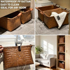 GIB Wicker Woven Storage Baskets for Organizing Blankets Laundry Shelves - Image 5