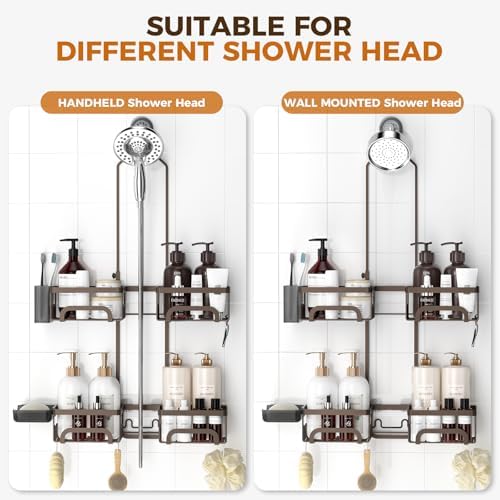 REINHARDT Split Shower Caddy Hanging for Handheld Showerheads, Bronze - Image 3