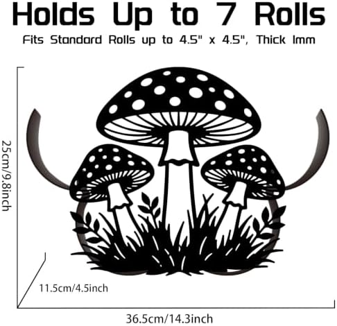 Mushroom Toilet Paper Holder Wall Mount/Stand for Extra 8 Rolls - Image 2
