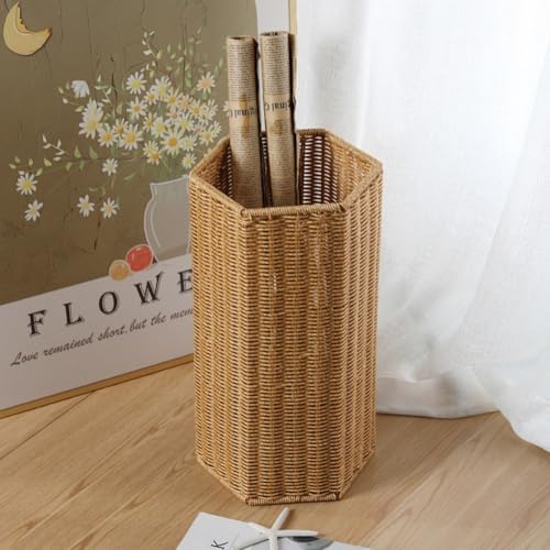 Rattan Umbrella Stand Umbrella Holder Woven Umbrella Stand Basket Sturdy, Walking Sticks, Canes, Entryway, Mudroom, Office - Image 7