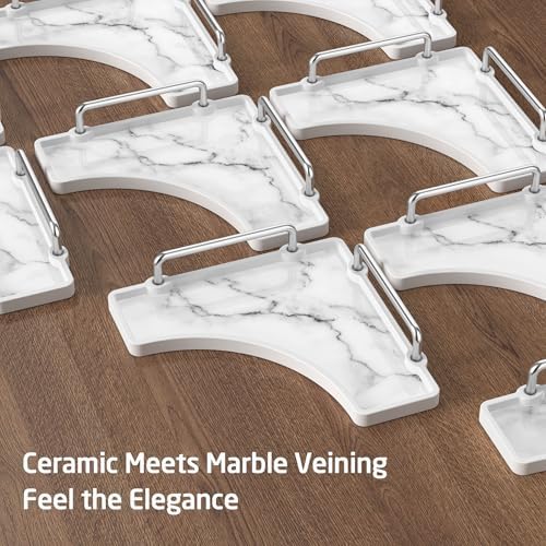 KES 2-Tier Ceramic Bathroom Corner Countertop Organizer, Polished Chrome - Image 4