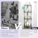 SWTYMIKI Standing Shower Caddy Corner - 4‑Tier Stainless Steel Shower Organizer Shelf with 12 Hooks and Adhesive Pads, Rustproof Corner Shelves Stand Rack for Bathroom Shower Room, Gray - Image 2